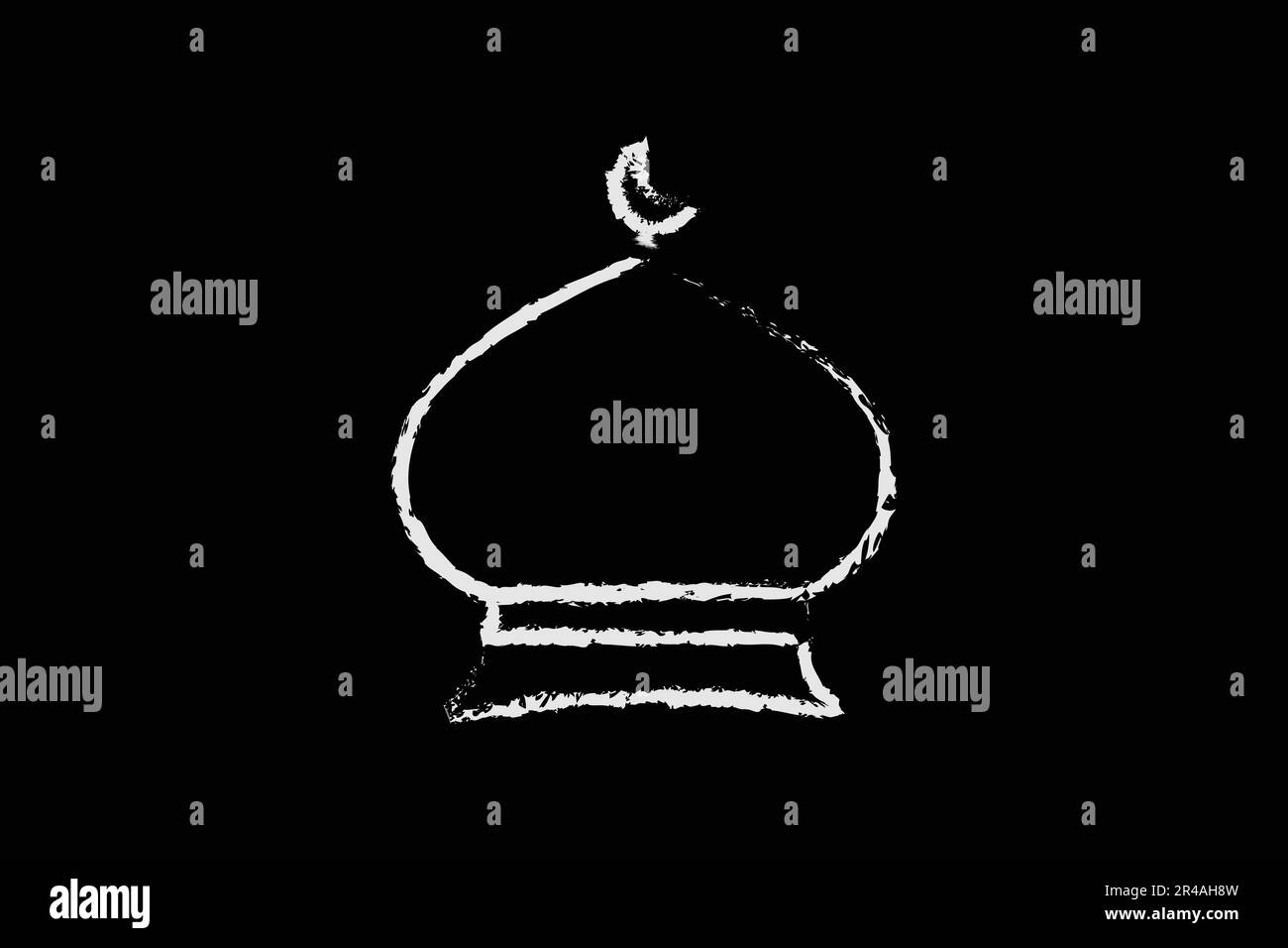 Mosque domes icon. Icon related to Islamic mosque. Chalk icon style design. Simple vector design editable Stock Vector