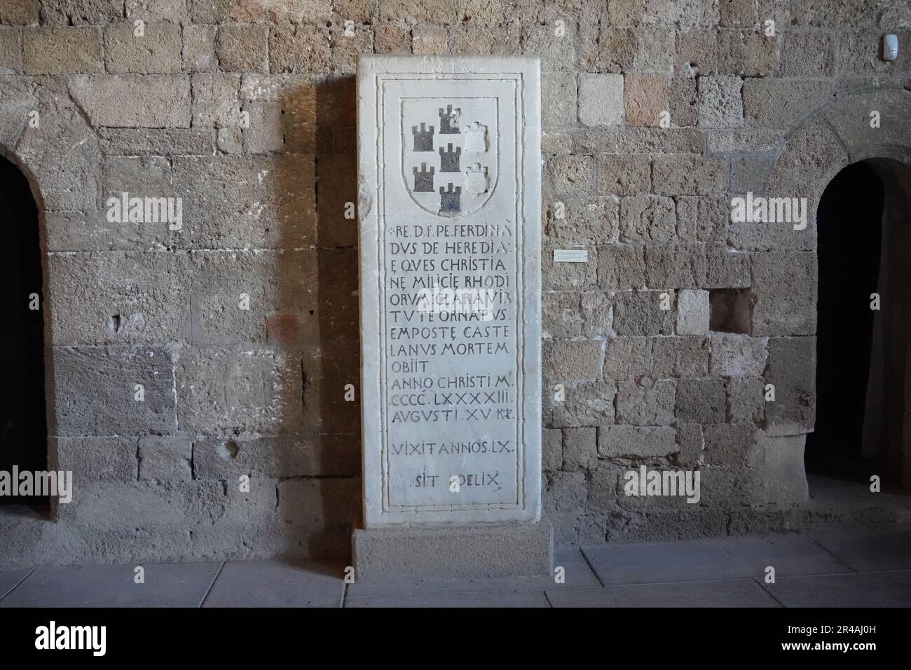 Gravestone of knight of The order of the Knights of Saint John. Now The