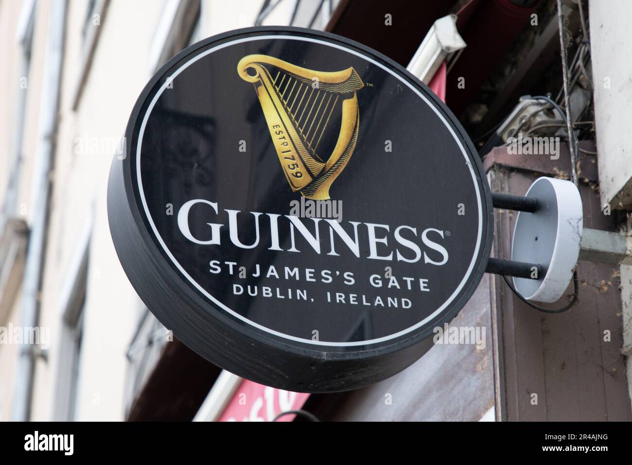 lyon , Aura France 04 20 2023 guinness beer sign text and logo
