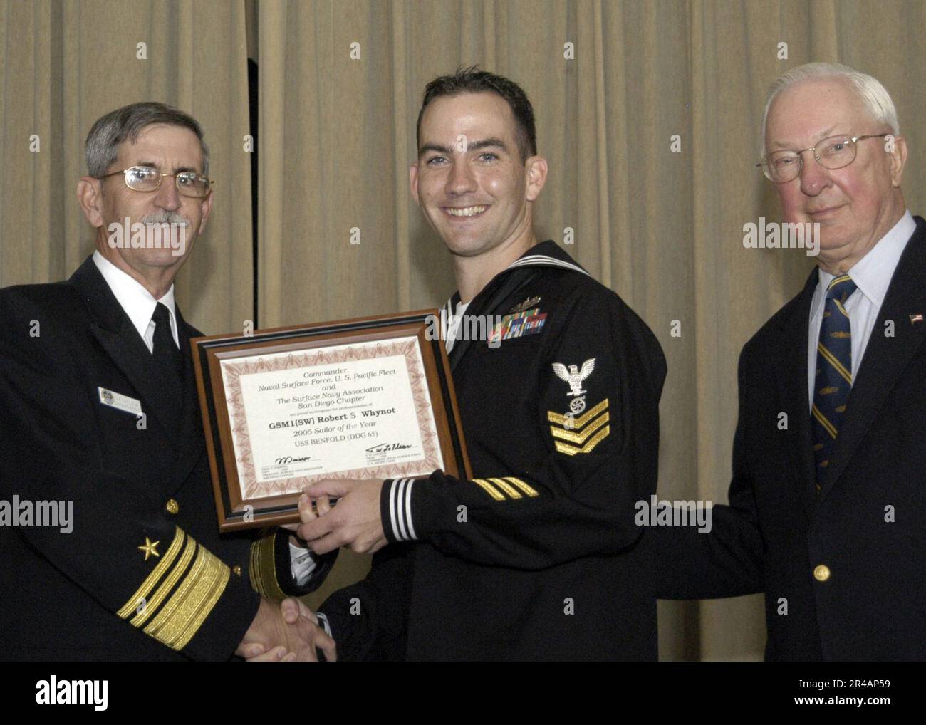 US Navy Vice Adm. LaFleur, left, and Vice Adm. (Retired) John Nyquist ...