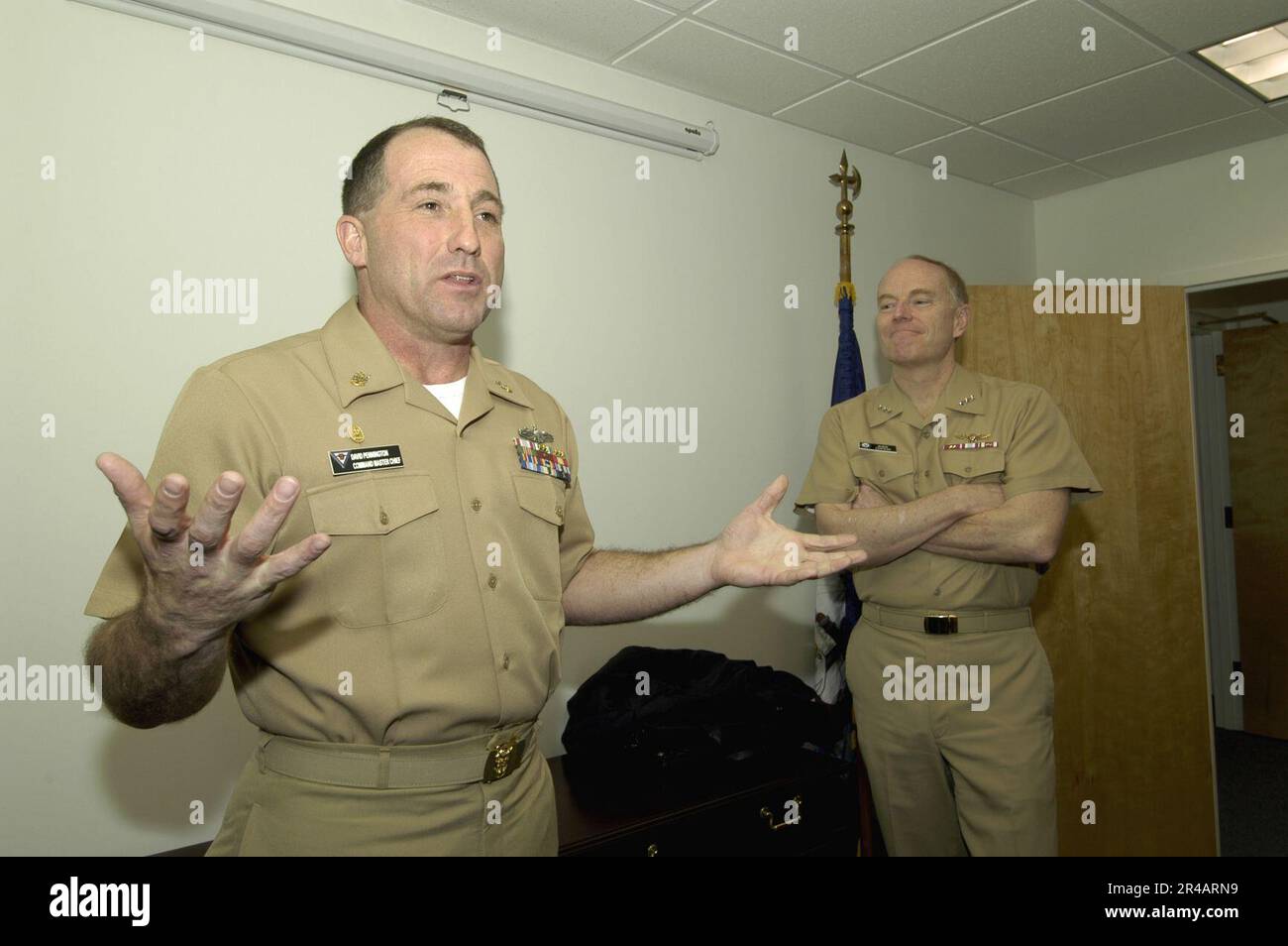 US Navy Master Chief Petty Officer speaks shortly after his selection