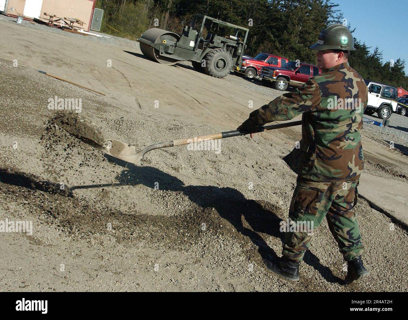 US Navy Equipment Operator 3rd Class assigned to Construction Battalion