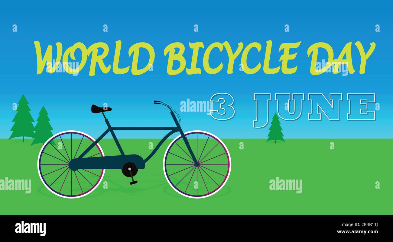 World Bicycle Day Illustration Design Stock Vector Image & Art - Alamy