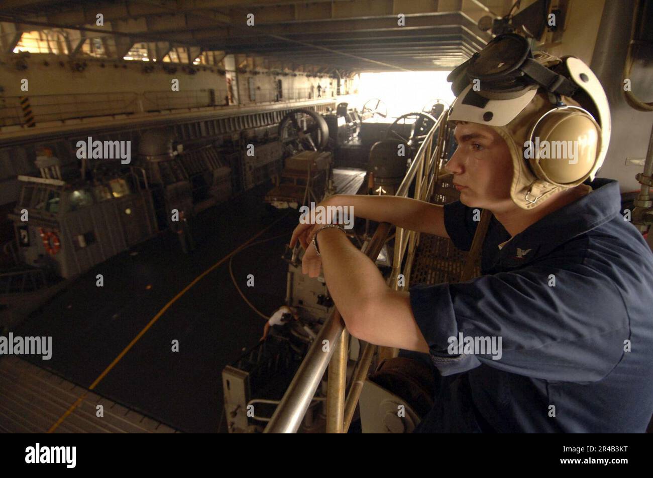 US Navy Hull Technician 3rd class assigned to Assault Craft Unit Four ...