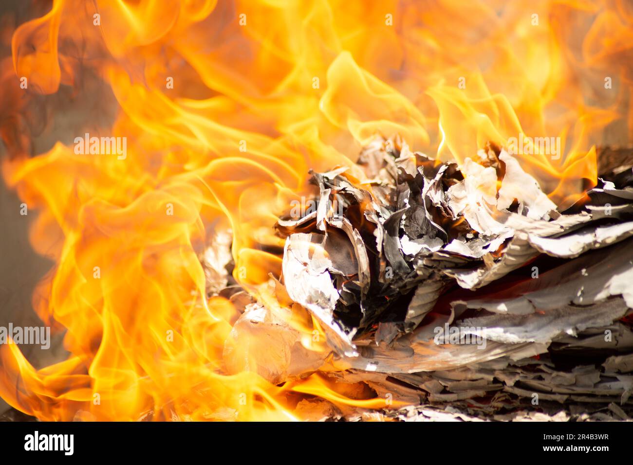 A blazing fire burning in a forest setting, with logs adding to the