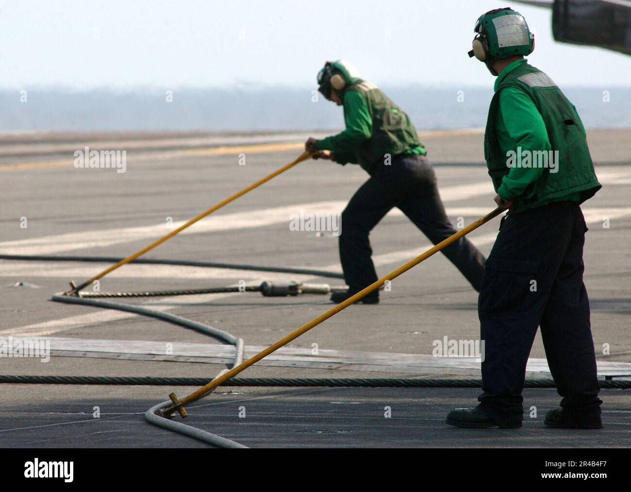US Navy Aviation Boatswain's Mates assigned to Air Department's V2