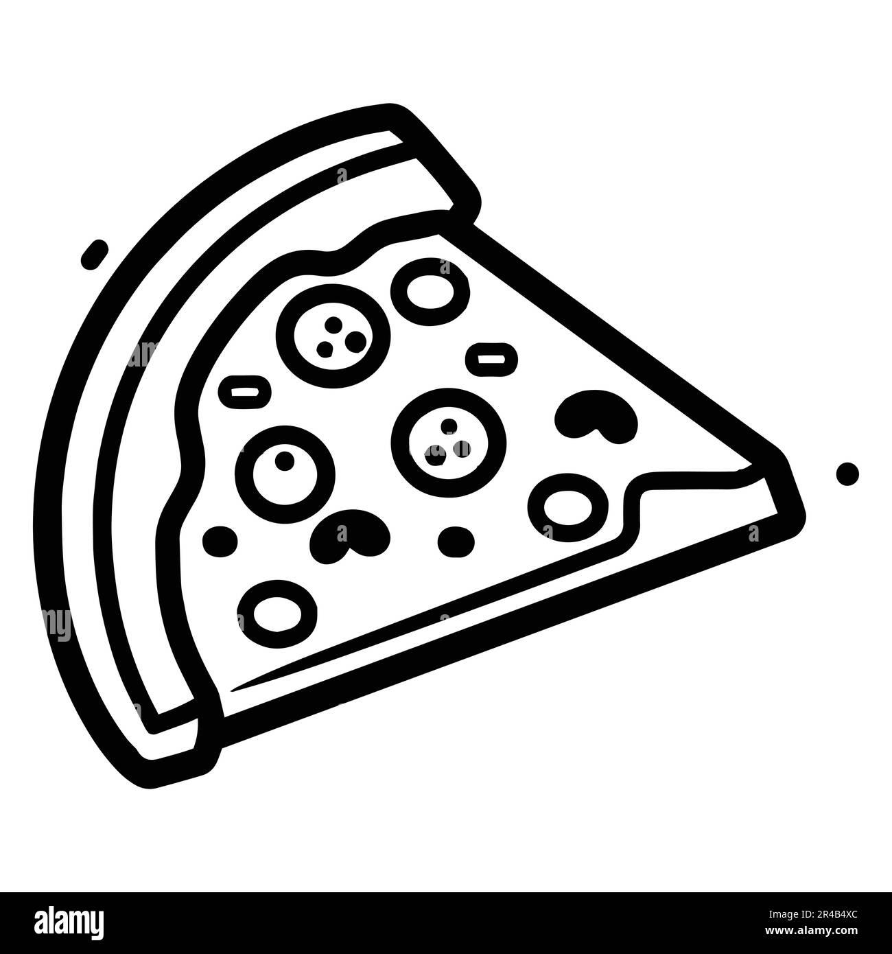 pizza in flat line art style isolated on background Stock Vector Image