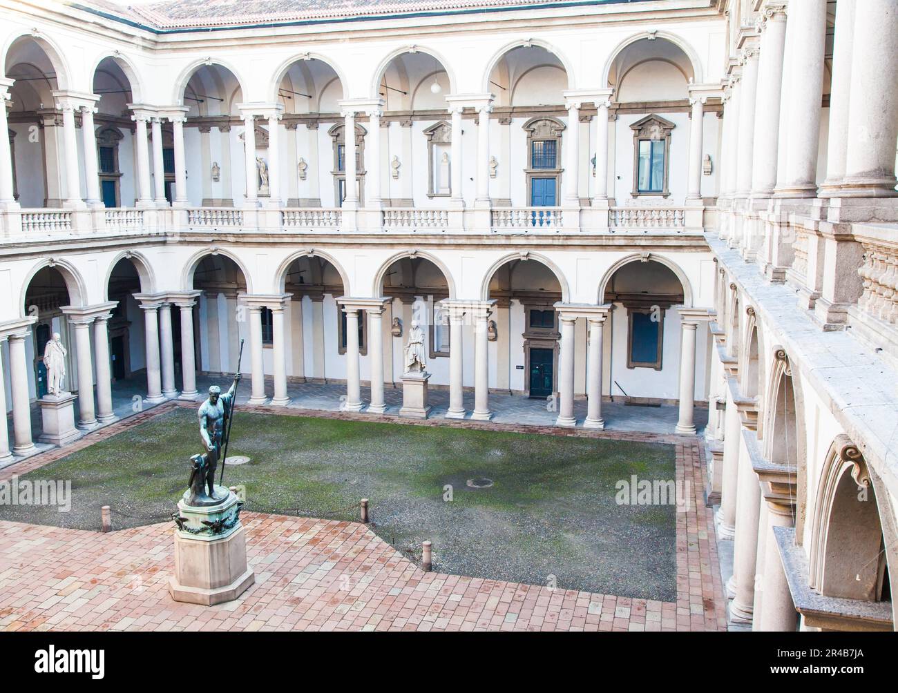 Milan, Italy. Entrance of the famous Brera University of Arts Stock Photo