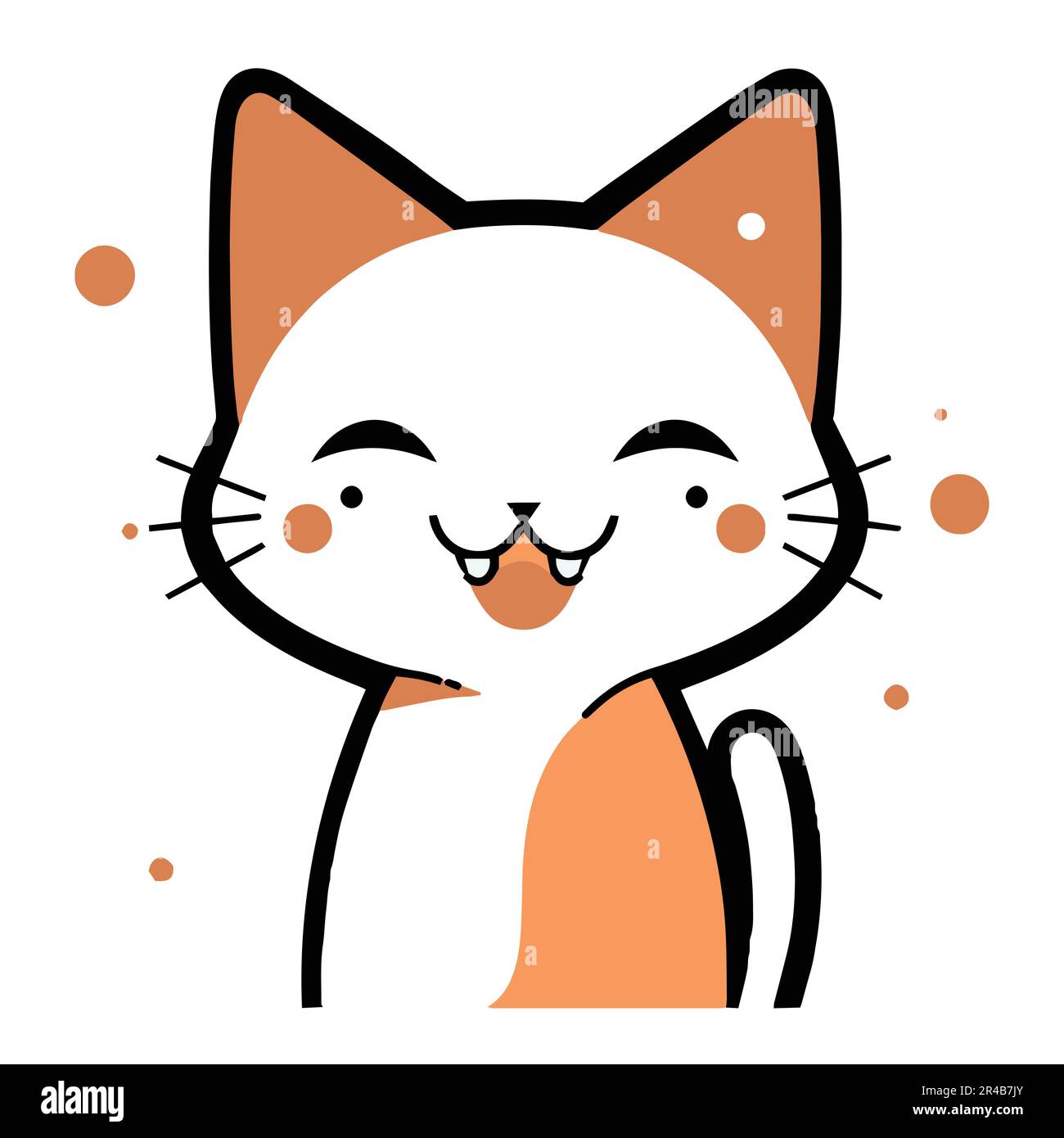 Cute Cat With Anime Emotion And Speech Babble Saying Hello Hand Drawn  Vector Illustration Of Kitty In Flat Cartoon Design Cute Childish Clip Art  With Kitten Isolated On White Background Stock Illustration 