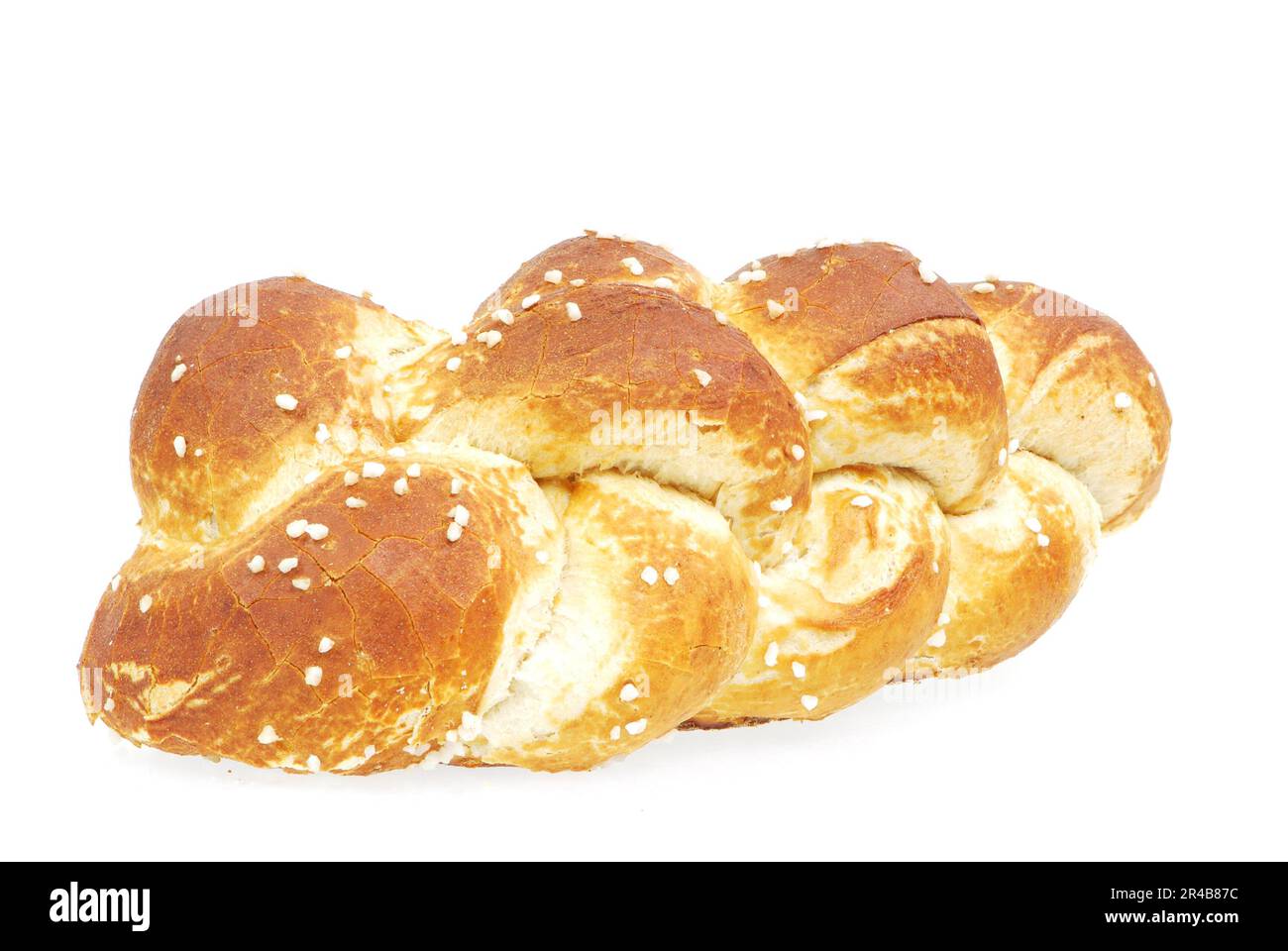 Fresh bavarian preztel in the form of a braid, called Laugenzopf Stock Photo