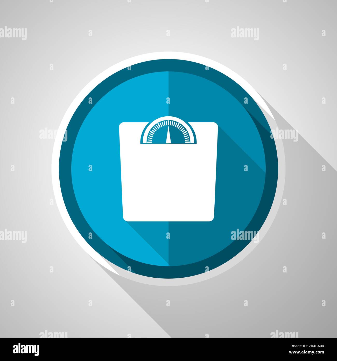 Weight symbol, flat design vector blue icon with long shadow Stock Vector