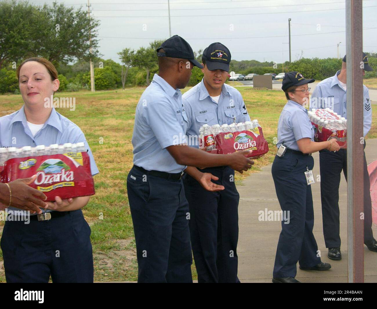 US Navy Sailors assigned to Naval Station Ingleside, Texas work