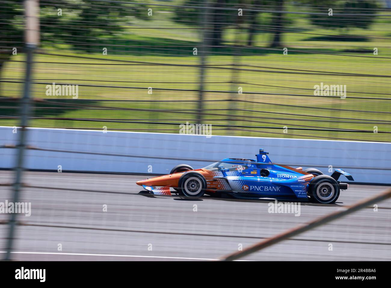 Indianapolis, United States. 26th May, 2023. Chip Ganassi Racing driver Scott Dixon (9) of New Zealand practices on Carb Day before the 2023 Indy 500 at Indianapolis Motor Speedway in Indianapolis. (Photo by Jeremy Hogan/SOPA Images/Sipa USA) Credit: Sipa USA/Alamy Live News Stock Photo