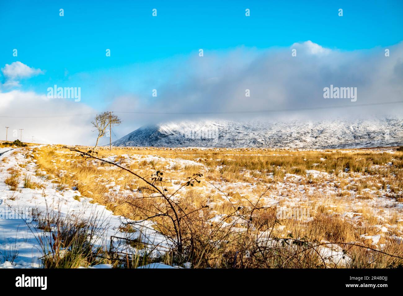 Glenveagh National Park covered in snow, County Donegal - Ireland. Stock Photo