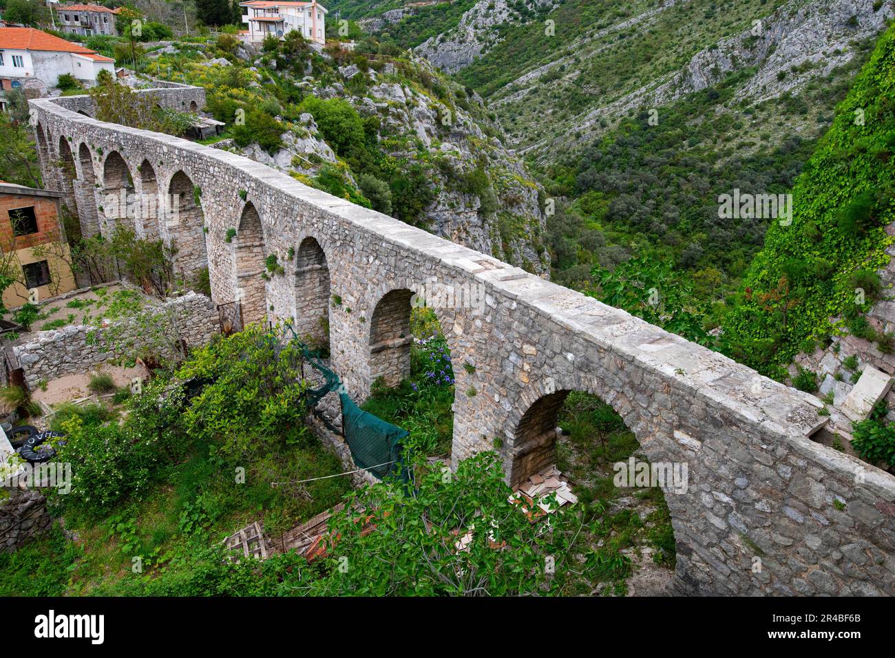 Aqueduct in the historic settlement, historic old town, Stari Bar, Montenegro Stock Photo