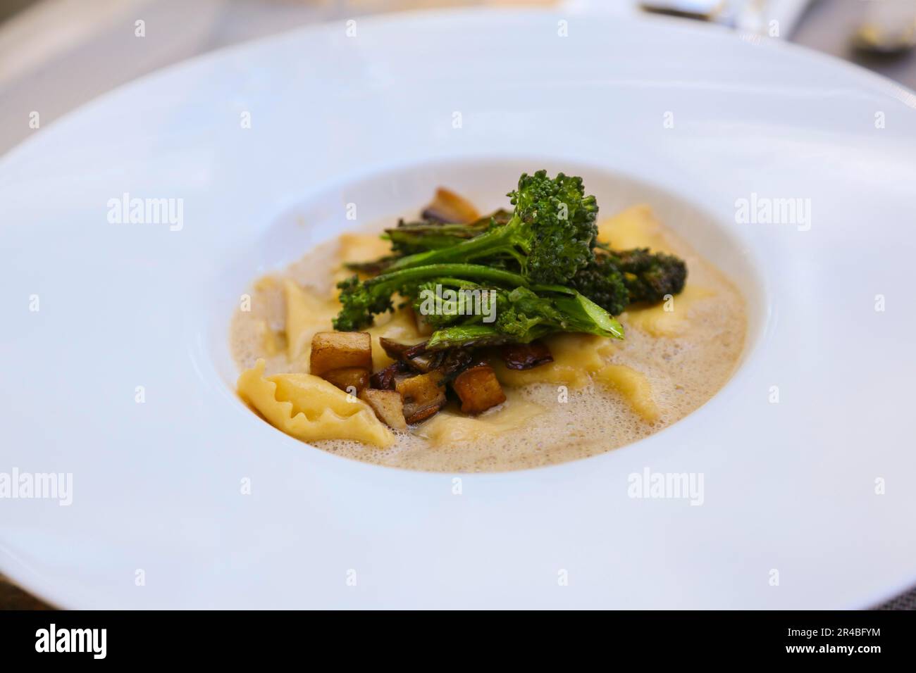 South German cuisine, homemade pasta with dried porcini mushrooms and