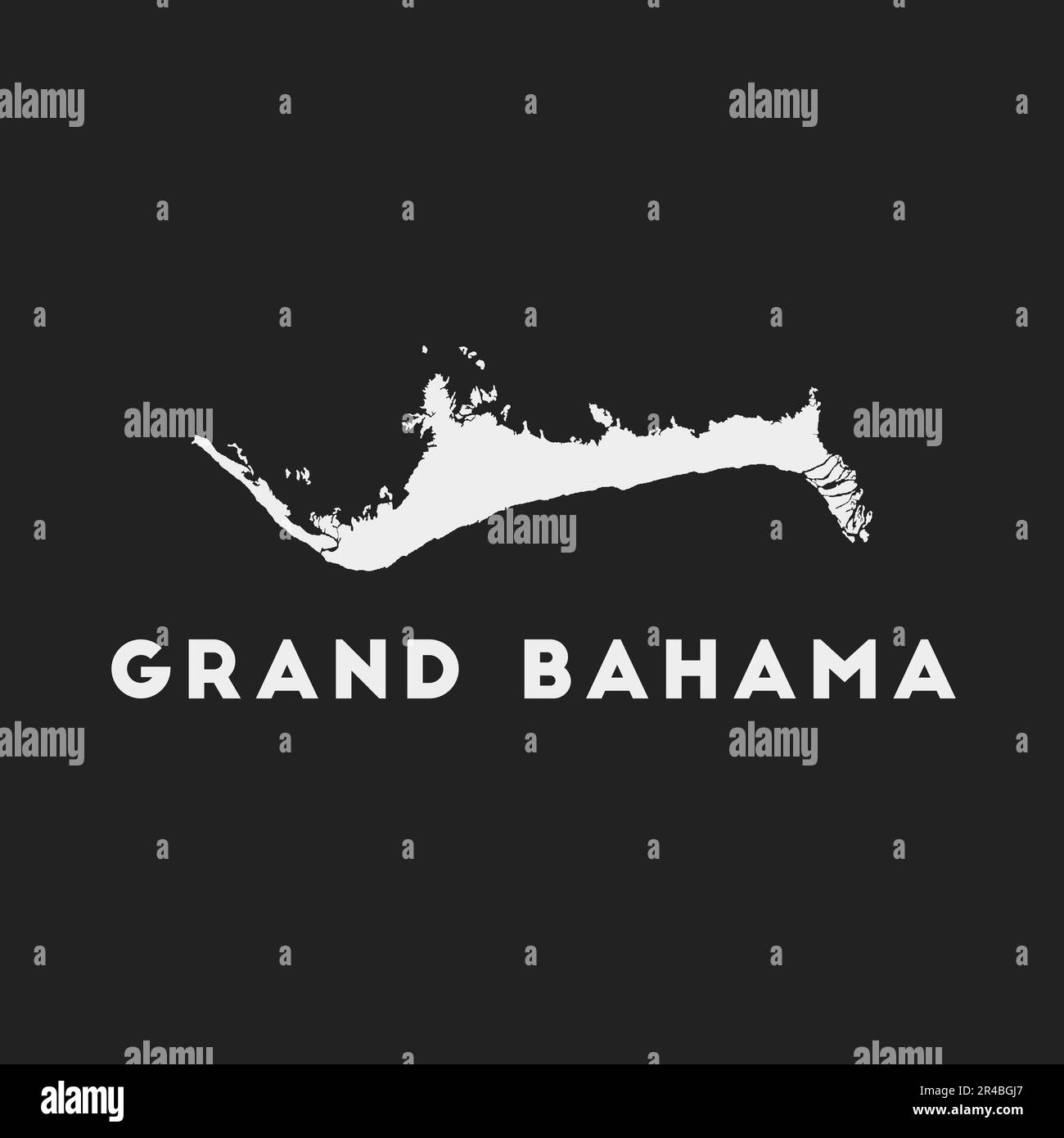 Grand Bahama icon. Island map on dark background. Stylish Grand Bahama map with island name. Vector illustration. Stock Vector