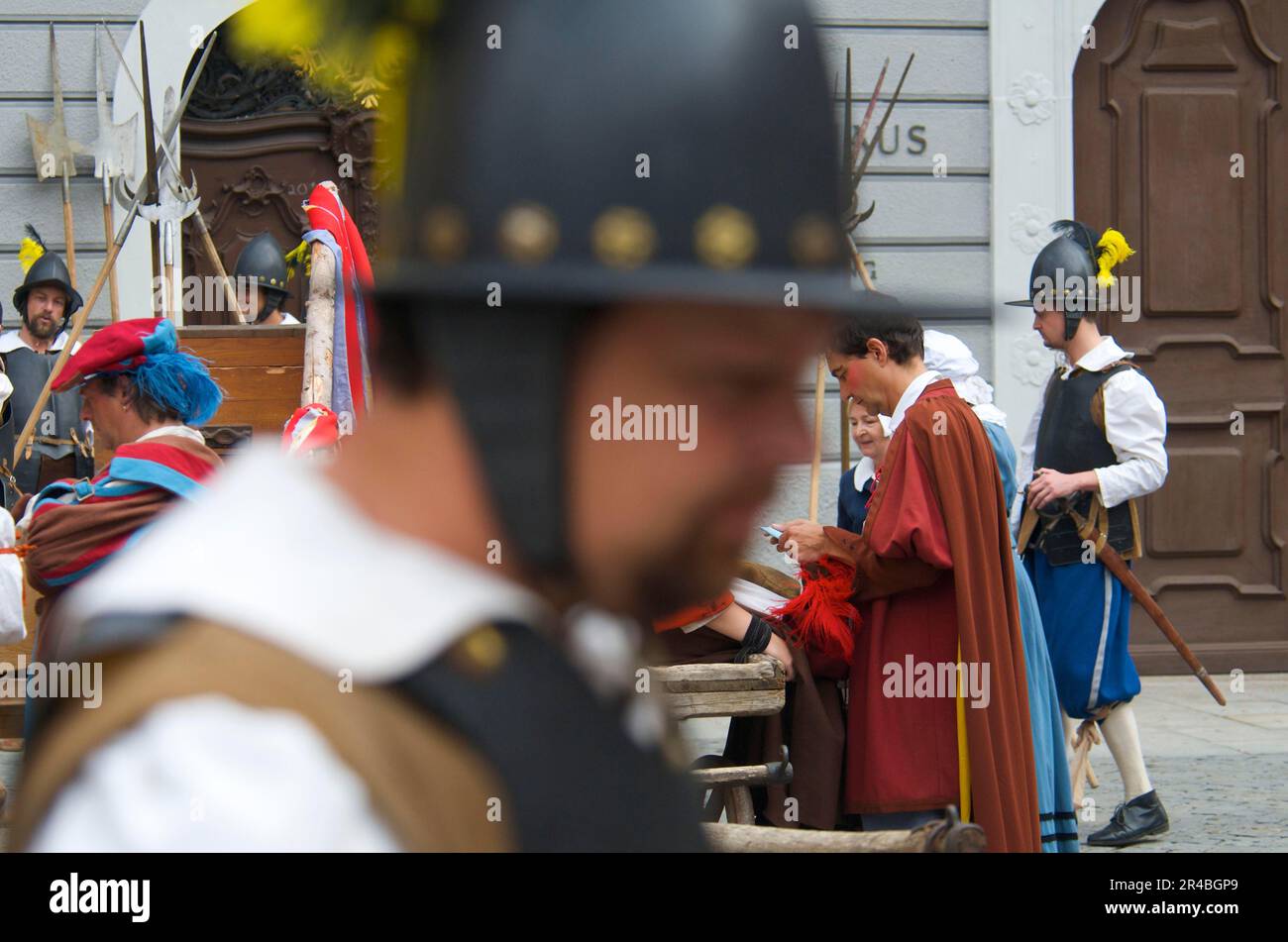 Wallenstein's entry in 1630 in front of the wheelhouse on the market