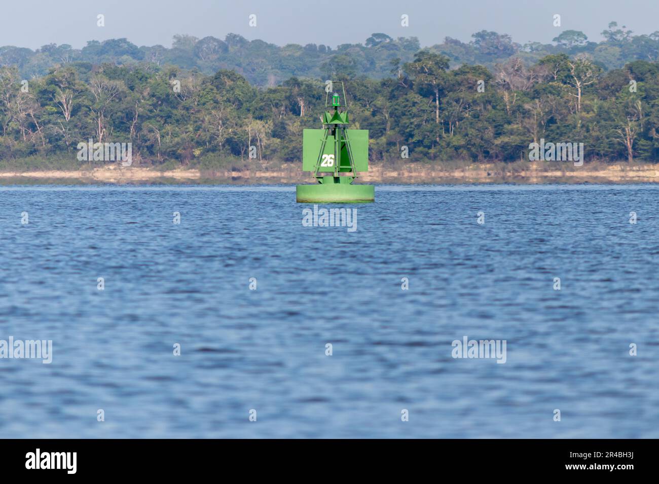 Green lateral buoy (starboard), river or sea mark used in marine