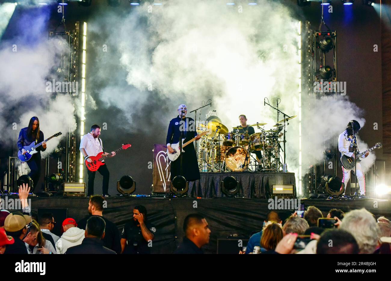 Napa, California, USA. 26th May, 2023. Smashing Pumpkins performing on stage at the BottleRock 2023 Music Festival. Credit: Ken Howard/Alamy Live News Stock Photo