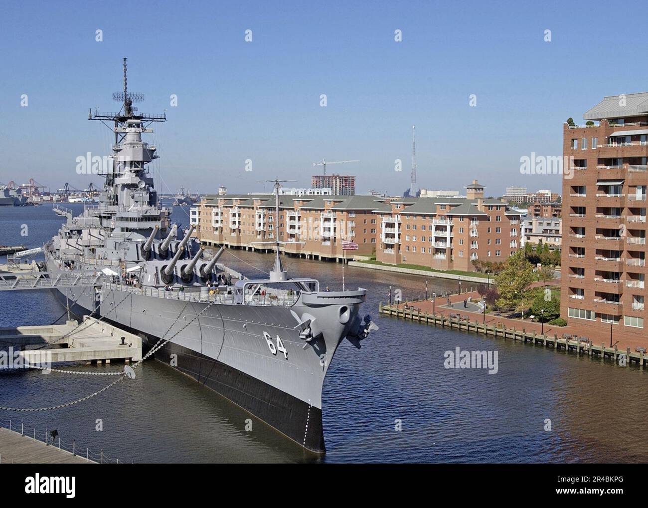 US Navy The Battleship USS Wisconsin BB 64 Lies In Its Birth Along 