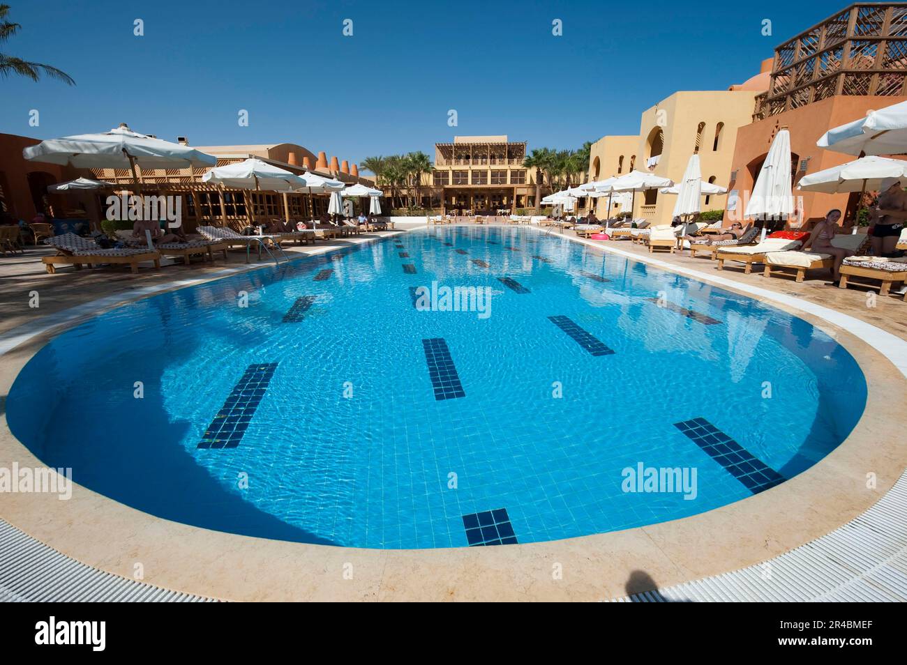 Steigenberger Golf Resort, swimming pool, pool area, el-Guna, Egypt, architect Michael Graves Stock Photo