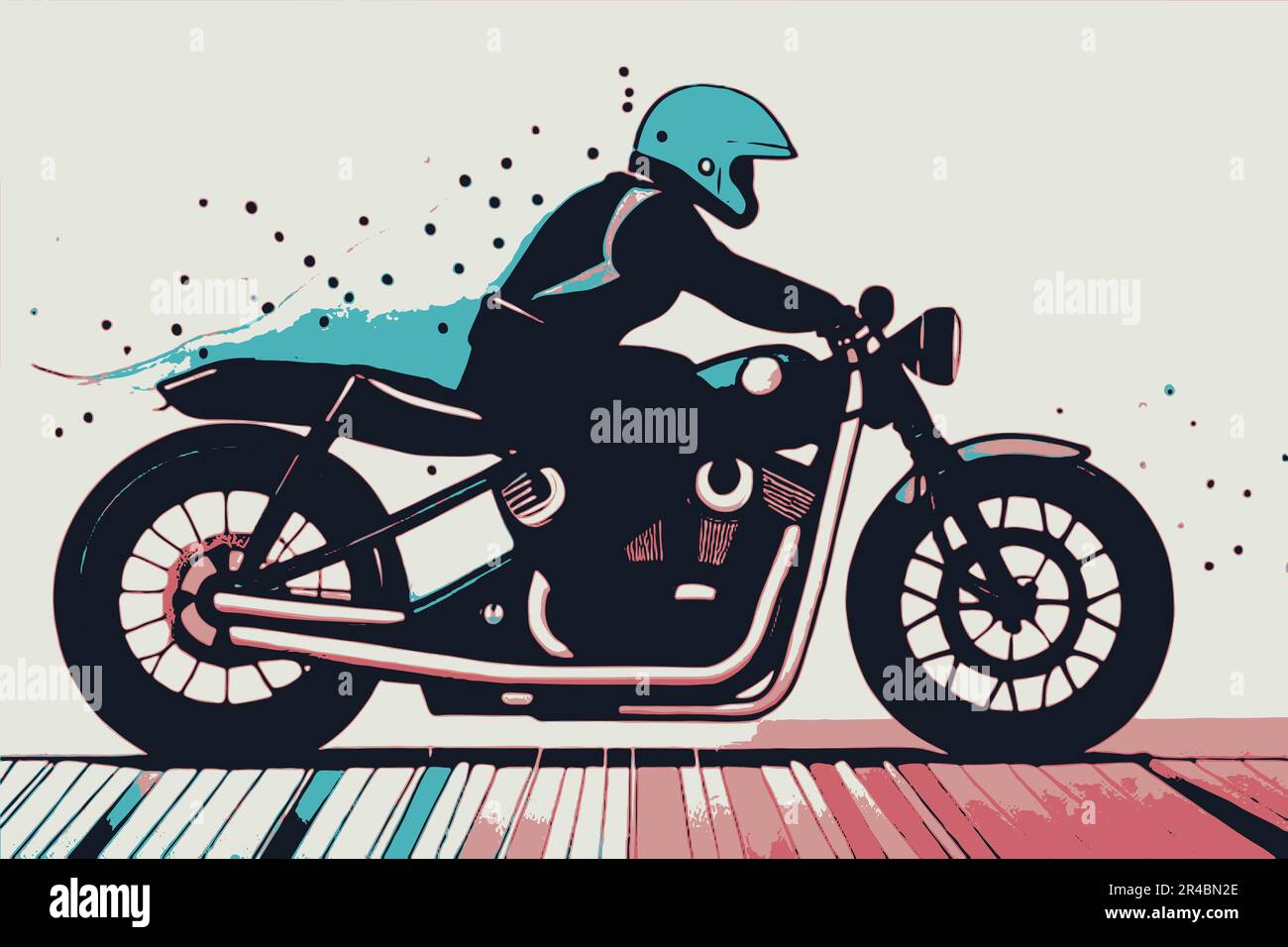 amazing abstract pictures that are very beautiful and have arrangements and colors that really sell the motorcycle and rider themes Stock Vector
