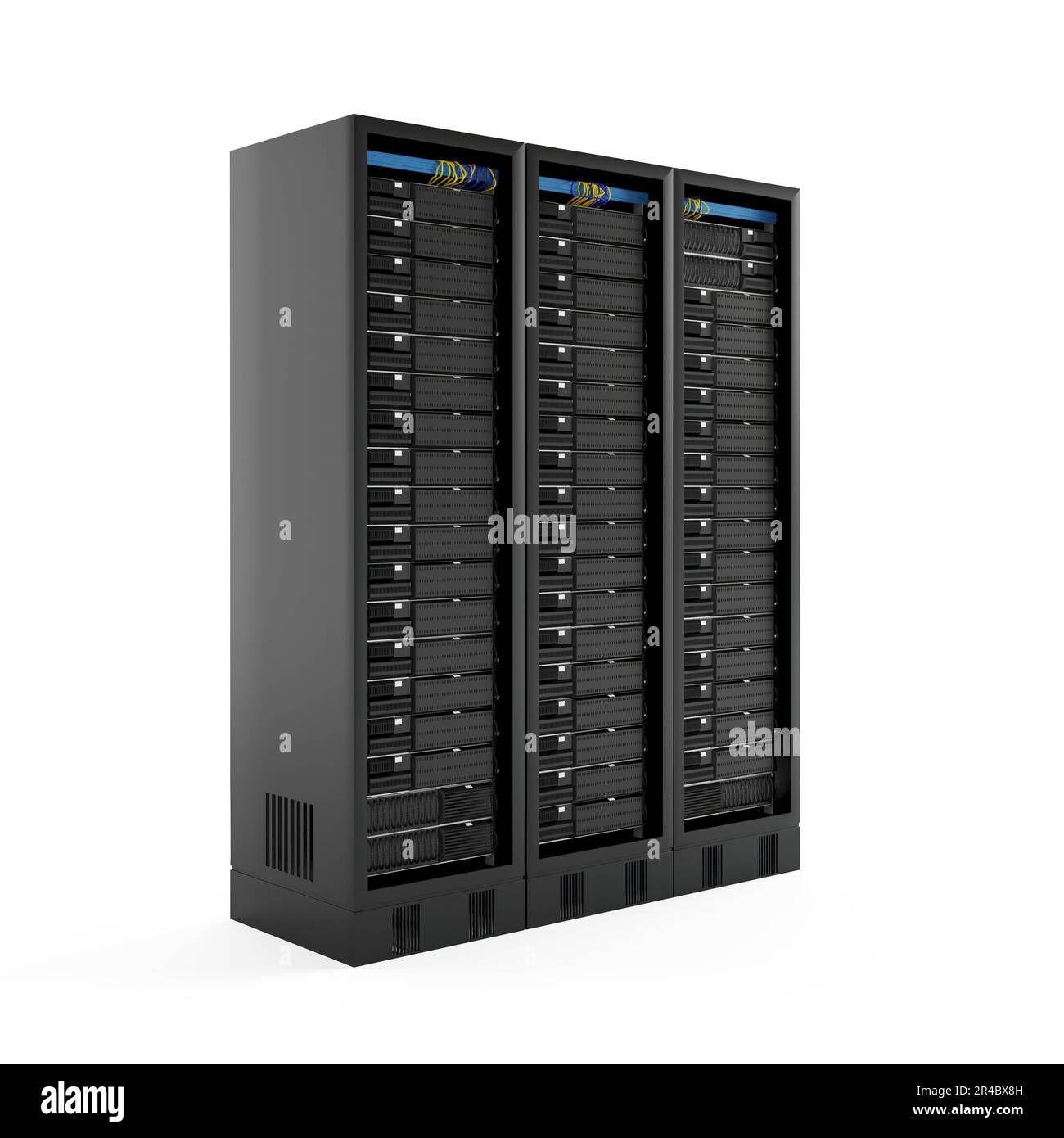 A 3D rendering of a server rack isolated on a white background Stock ...