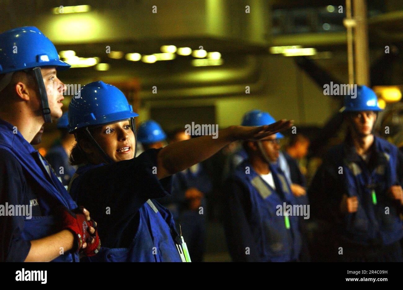 US Navy A boatswain's mate stationed aboard the Nimitzclass aircraft