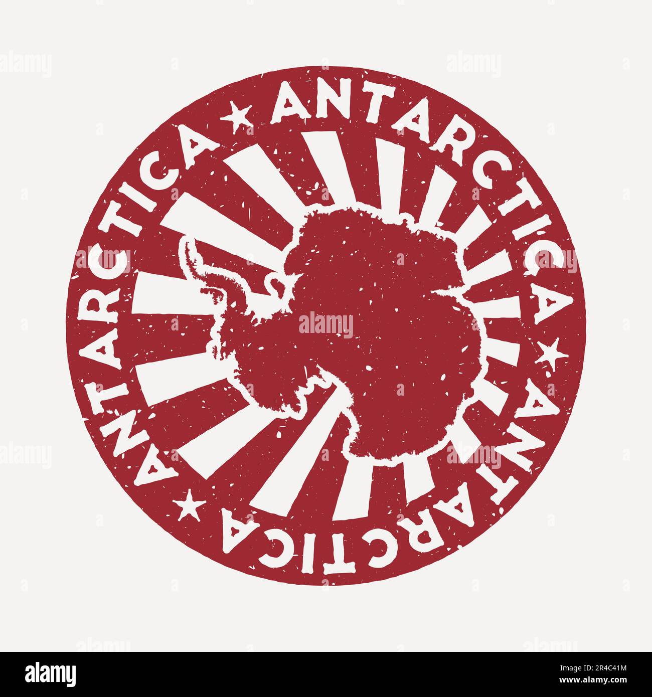 Antarctica stamp. Travel red rubber stamp with the map of country, vector illustration. Can be used as insignia, logotype, label, sticker or badge of Stock Vector