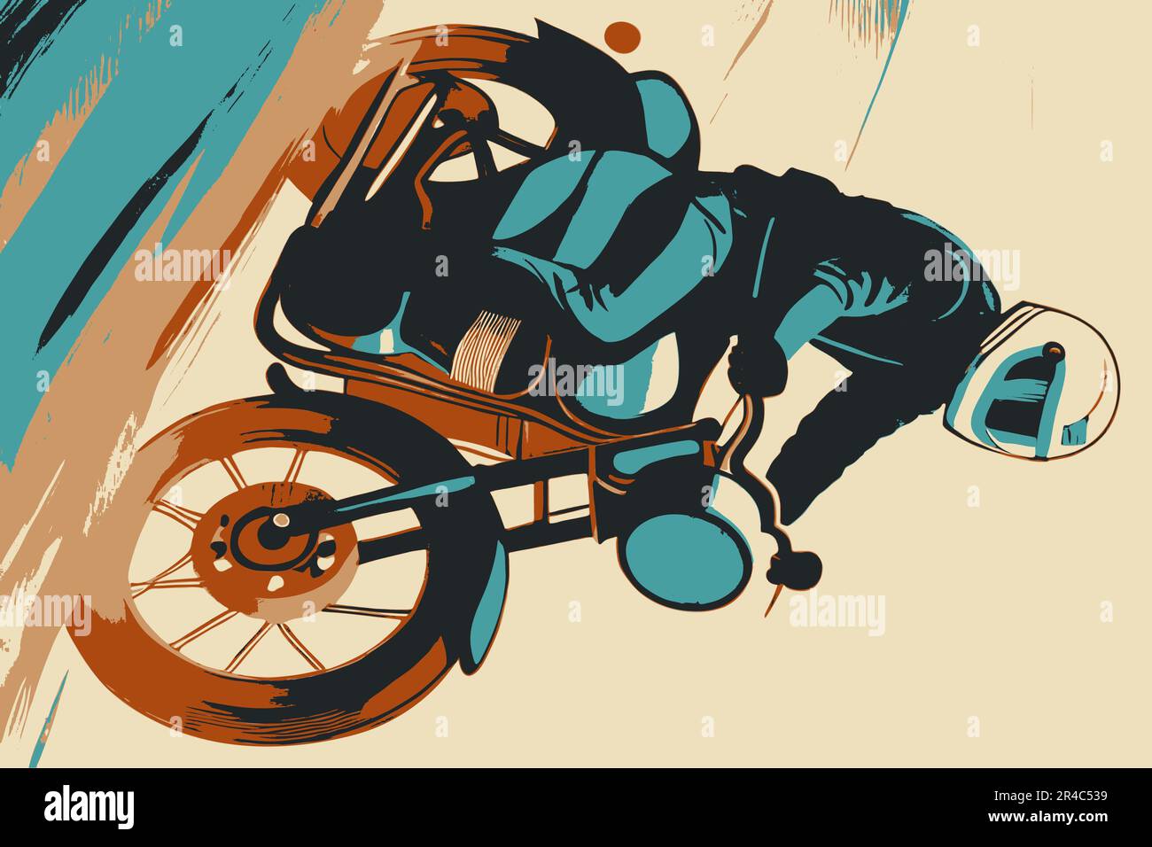 amazing abstract pictures that are very beautiful and have arrangements and colors that really sell the motorcycle and rider themes Stock Vector