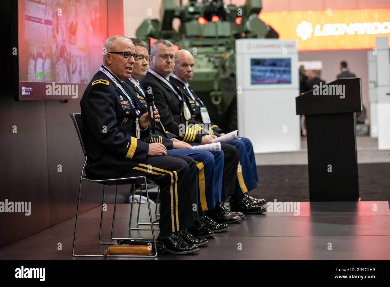 Brig. Gen. Mark Thompson, Deputy Chief of Staff for Support, leads a