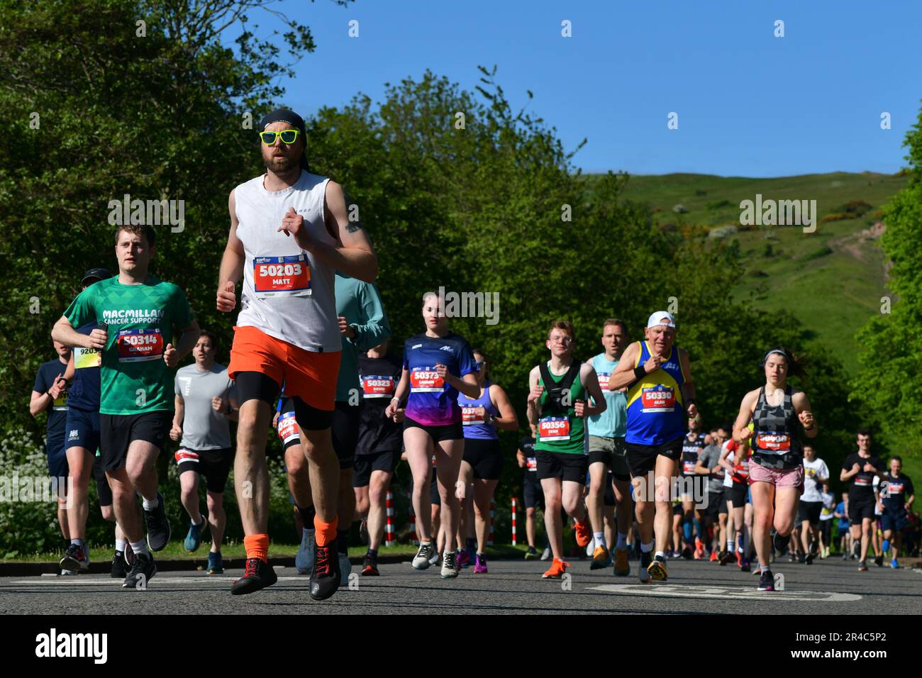 Edinburgh Scotland, UK 27 May 2023. Hundreds of runners make their way