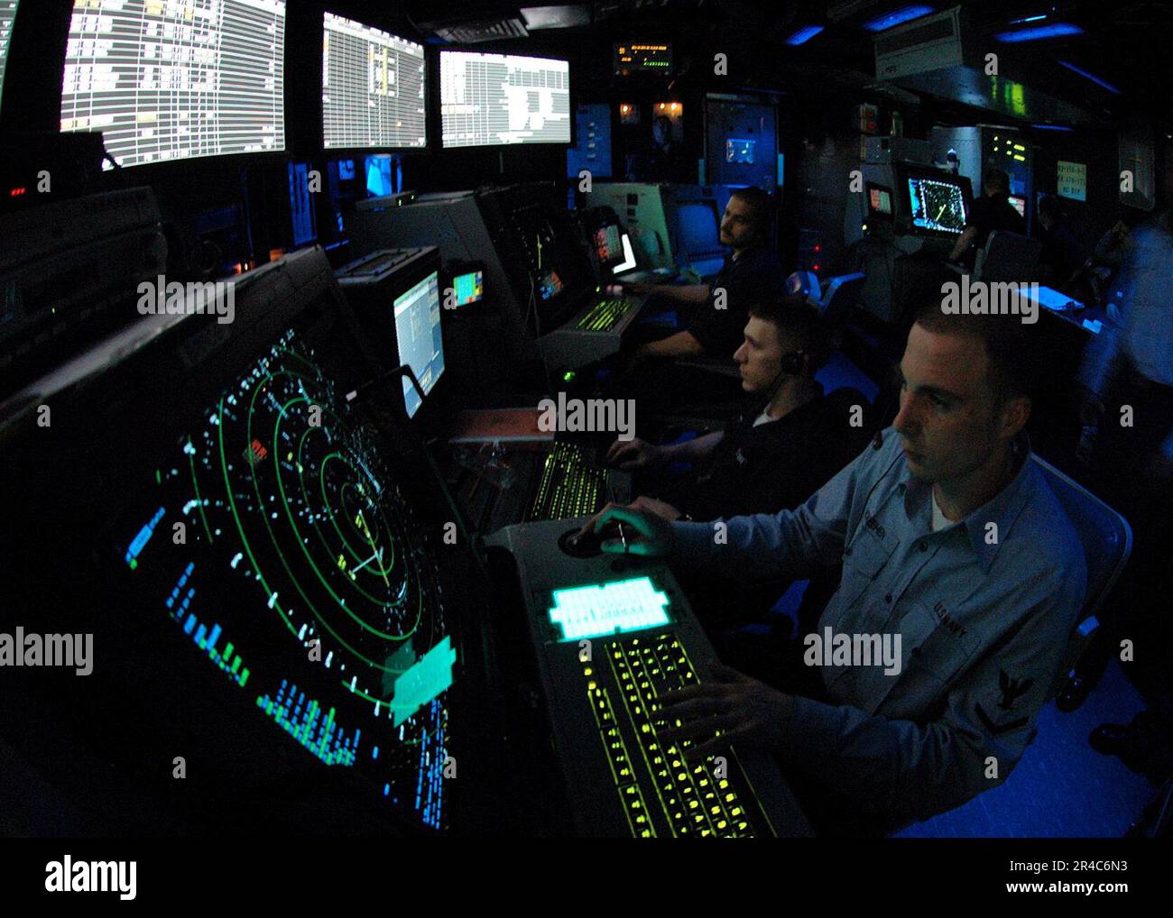 US Navy Air Traffic Controller 3rd Class works approach controller in