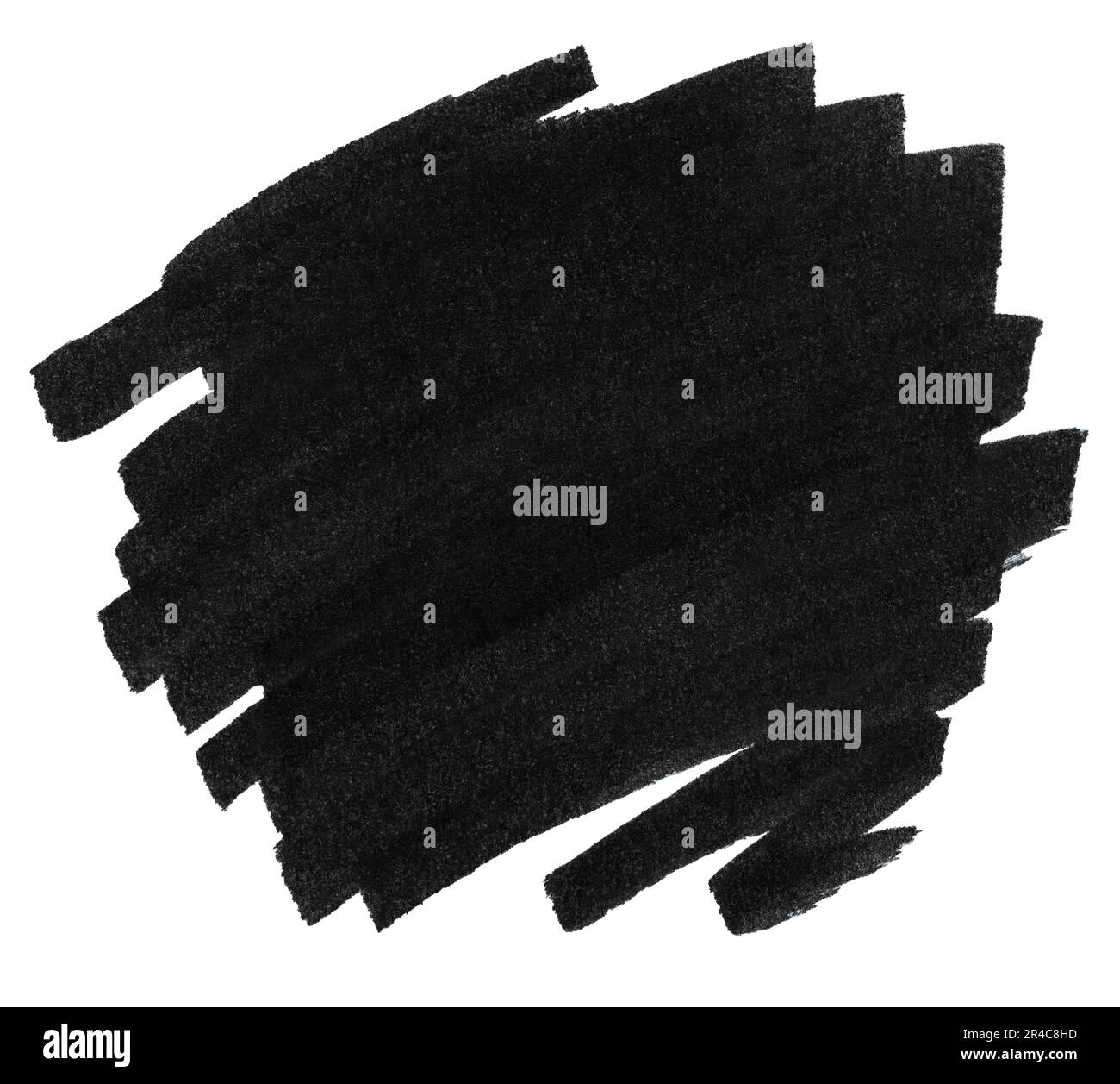 Black marker paint texture. Stroke isolated on white background Stock Photo