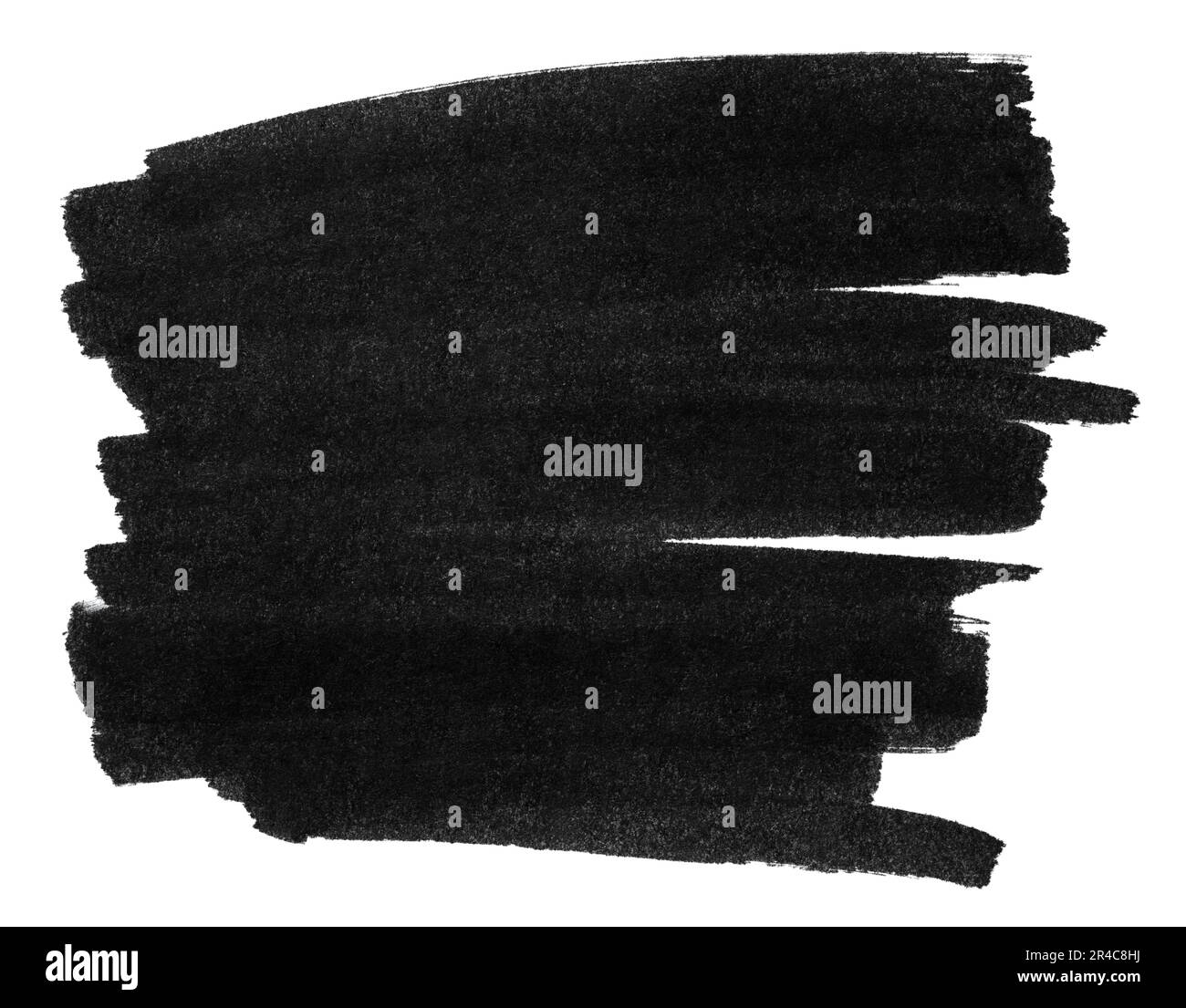 Black marker paint texture. Stroke isolated on white background Stock Photo