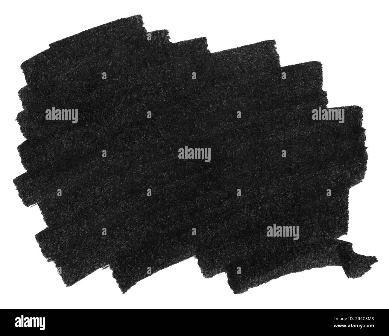 Black marker paint texture. Stroke isolated on white background Stock Photo
