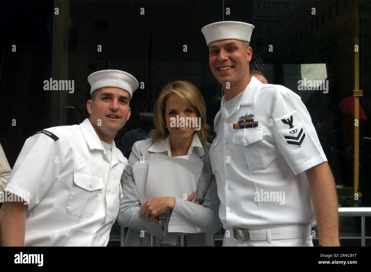 US Navy Today Show host Katie Couric takes a moment to greet Fire(00)