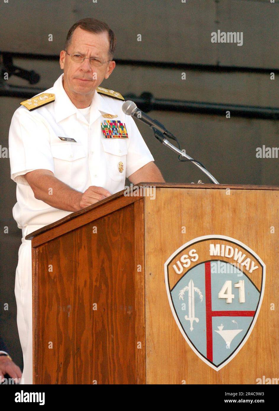 US Navy Chief of Naval Operations Adm. Mike Mullen delivers a speech