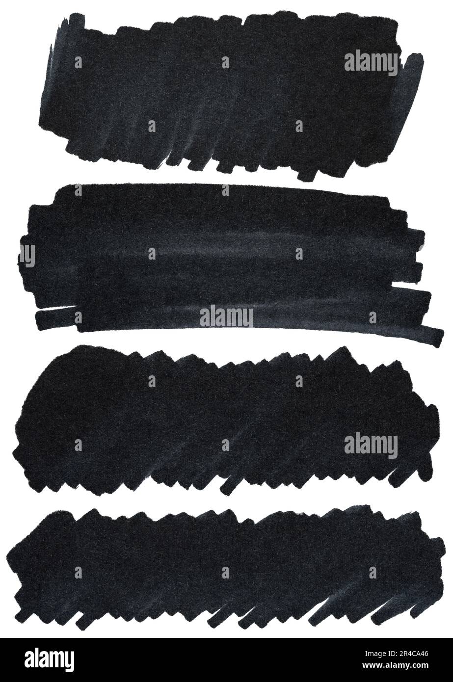 Set of black marker paint texture. Strokes isolated on white background ...