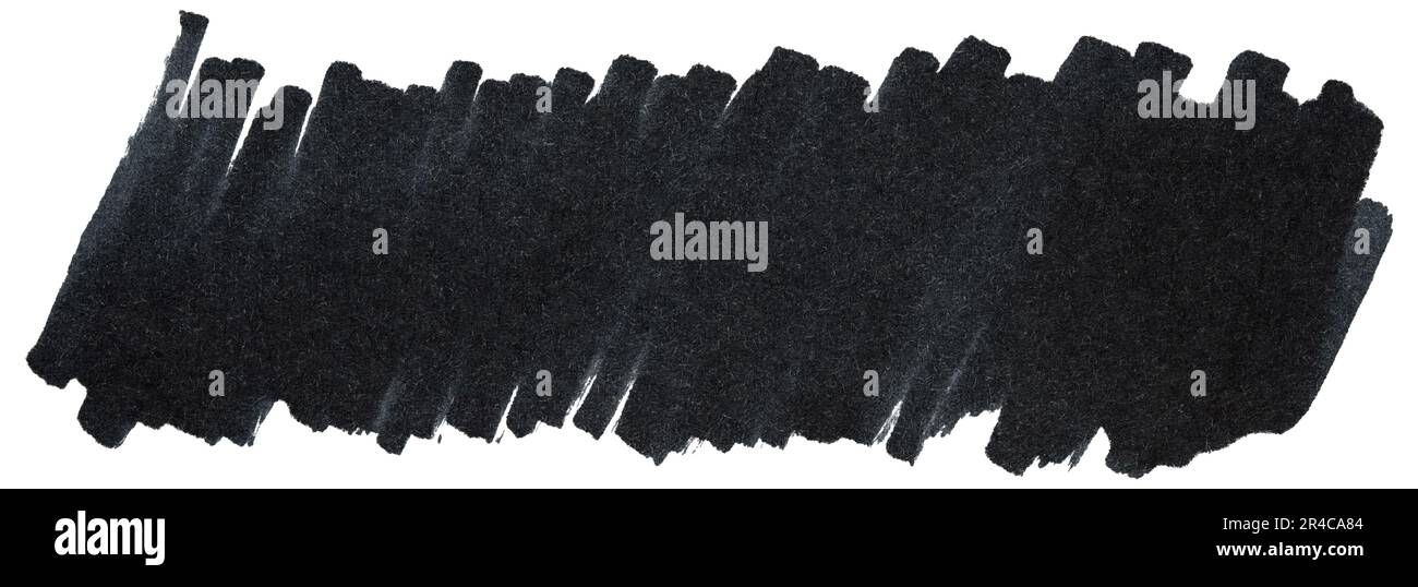 Black marker paint texture. Stroke isolated on white background Stock Photo