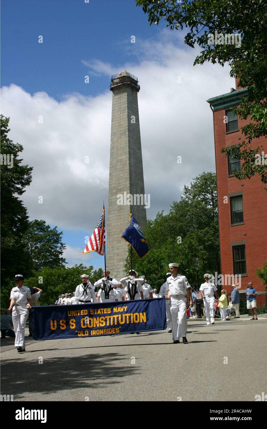US Navy USS Constitution Sailors march in the Annual Bunker Hill Day