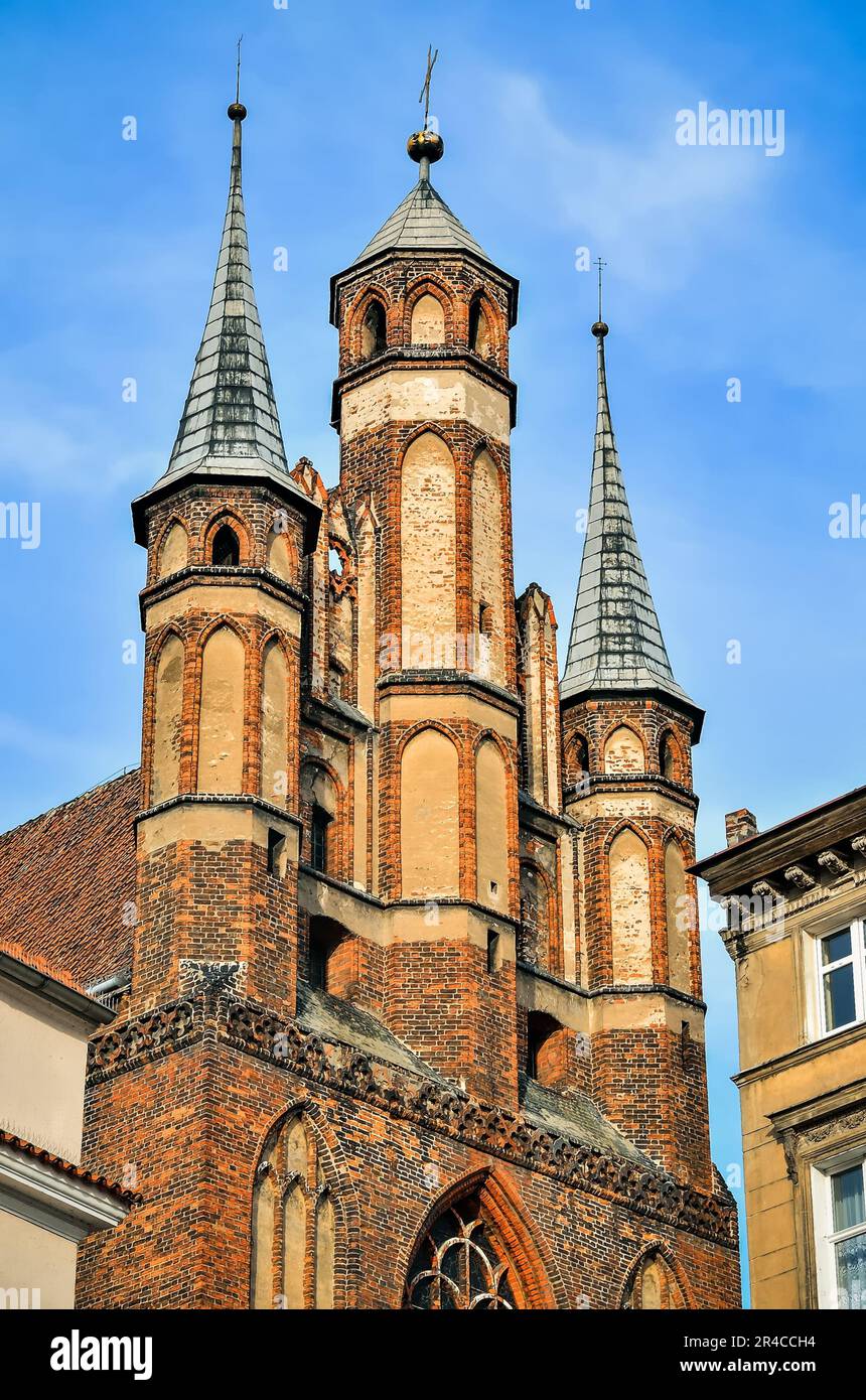 Gothic church towers in Torun, Poland. St Mary church is one of the