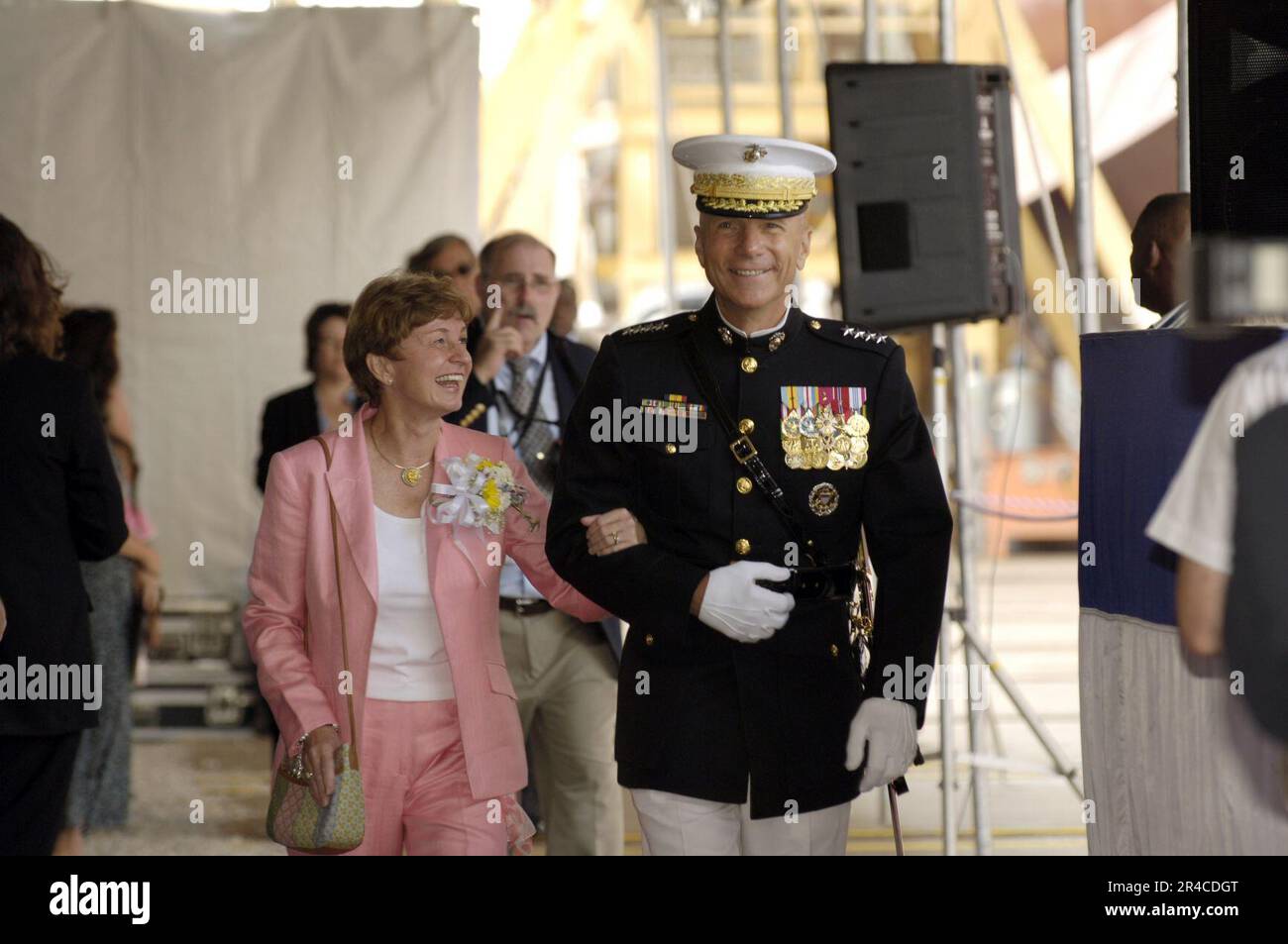 US Navy Ship's Sponsor Silk B Hagee, Center Wife Of U.S. Marine Corps ...