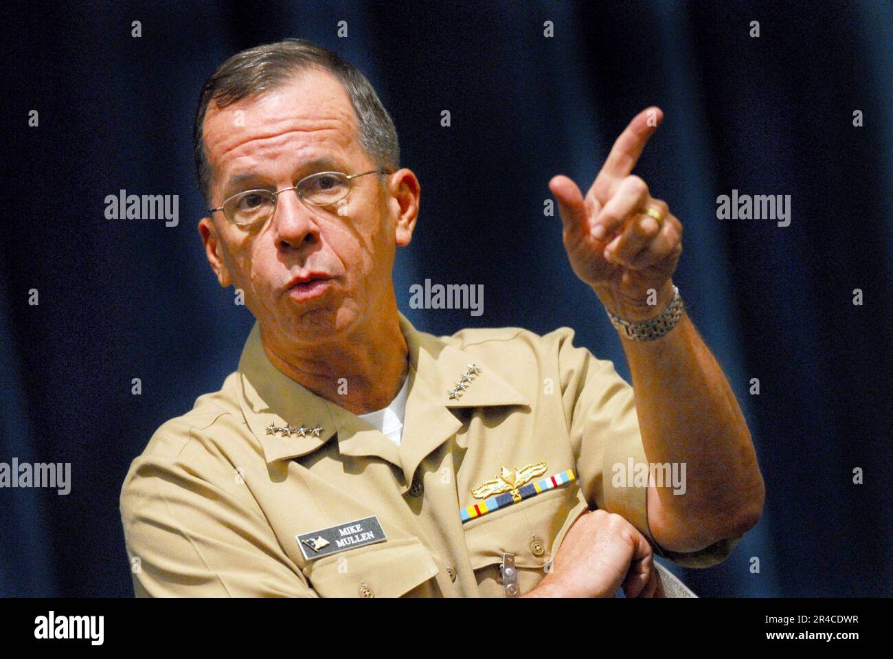 US Navy Chief of Naval Operations (CNO) Adm. Mike Mullen answers ...