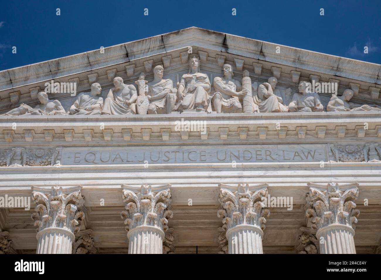 Washington, DC - 'Equal Justice Under Law' engraved on the front of the U.S. Supreme Court. Stock Photo