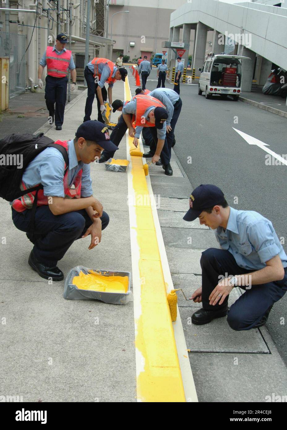 US Navy Sailors assigned to the aircraft carrier USS Kitty Hawk (CV 63