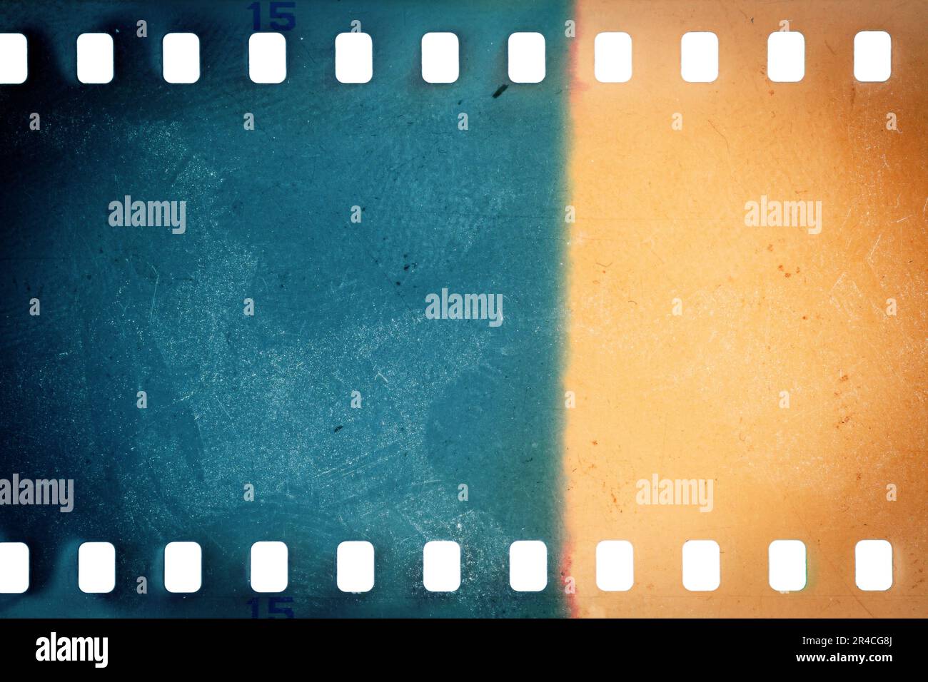 Dusty and grungy 35mm film texture or surface. Perforated scratched ...