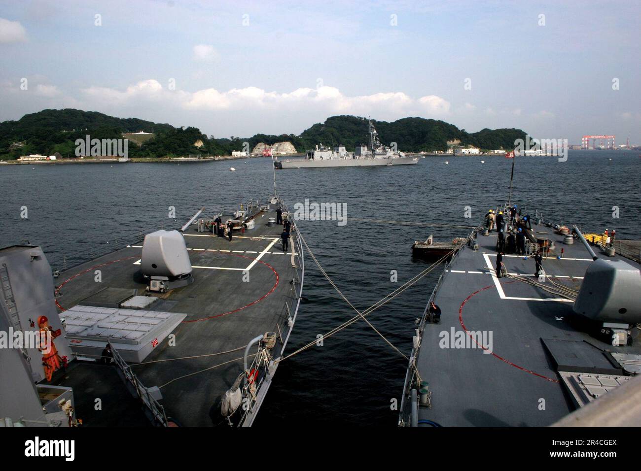 US Navy Boatswain's mates on board guidedmissile destroyers USS