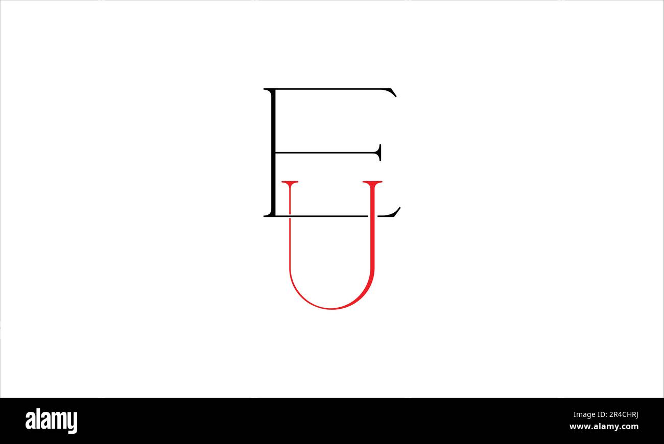 EU UE E U Initials logo design Stock Vector